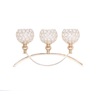 16" wide Candelabra Beaded Globes Candle Holders Centerpiece CHDLR_CAND_029_GOLD