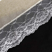 16"x108" Faux Burlap with Lace Table Runner