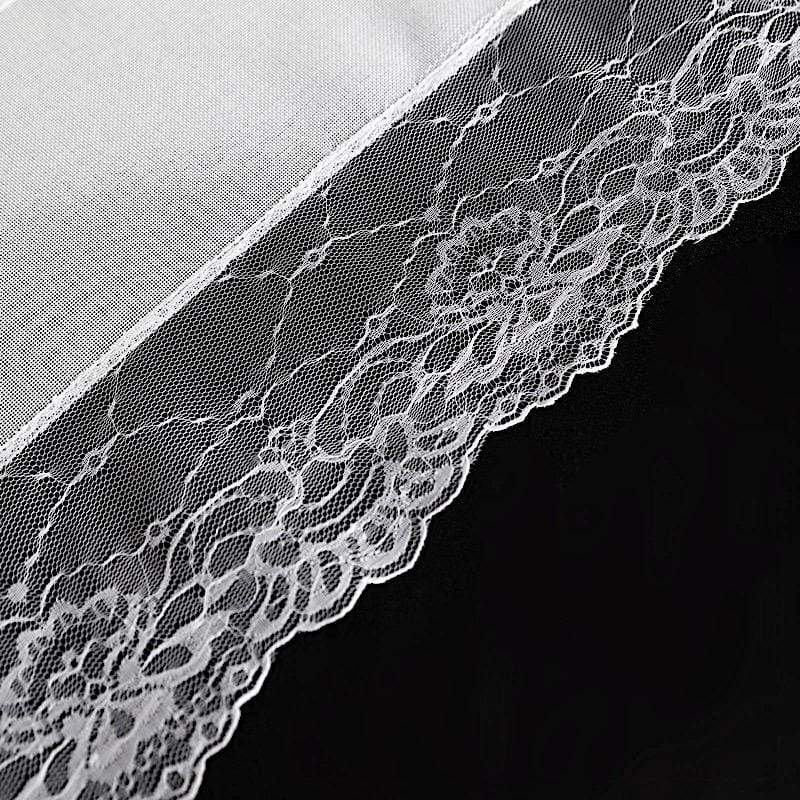 16"x108" Faux Burlap with Lace Table Runner