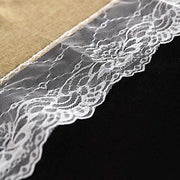 16"x108" Faux Burlap with Lace Table Runner