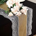 16"x108" Faux Burlap with Lace Table Runner RUN_JUTE03_LACE_NAT