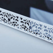 16"x12" Metal Rectangular Fleur De Lis Rim Mirror Serving Tray