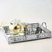16"x12" Metal Rectangular Fleur De Lis Rim Mirror Serving Tray