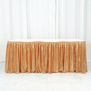 17 ft Sequin Pleated Satin Table Skirt with Velcro Strip