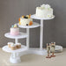 17" tall 4 Tier Plastic Cake Dessert Stand Pillar Design Cupcake Holder - White CAKE_PLST_R005_4_WHT