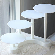 17" tall 4 Tier Plastic Cake Dessert Stand Pillar Design Cupcake Holder - White CAKE_PLST_R005_4_WHT