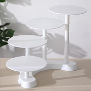 17" tall 4 Tier Plastic Cake Dessert Stand Pillar Design Cupcake Holder - White CAKE_PLST_R005_4_WHT