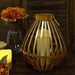 17" tall Open Weave Basket Lantern Candle Holder  - Gold IRON_CAND_017_M_GOLD