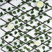 17" x 95" Expandable Lattice Fence Wood Backdrop Panel with Silk Ivy Leaves FURN_WOD_FEN001