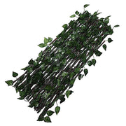 17" x 95" Expandable Lattice Fence Wood Backdrop Panel with Silk Ivy Leaves FURN_WOD_FEN001