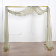 18 ft Sheer Organza Backdrop Curtain Window Drape Panel - Natural CUR_PAN24_010