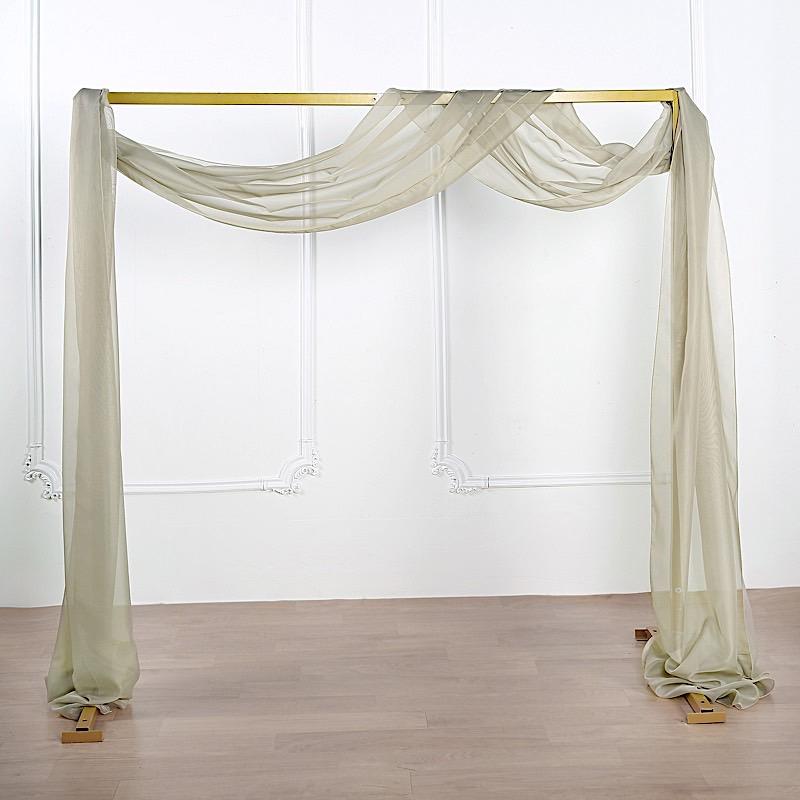 18 ft Sheer Organza Backdrop Curtain Window Drape Panel - Natural CUR_PAN24_010