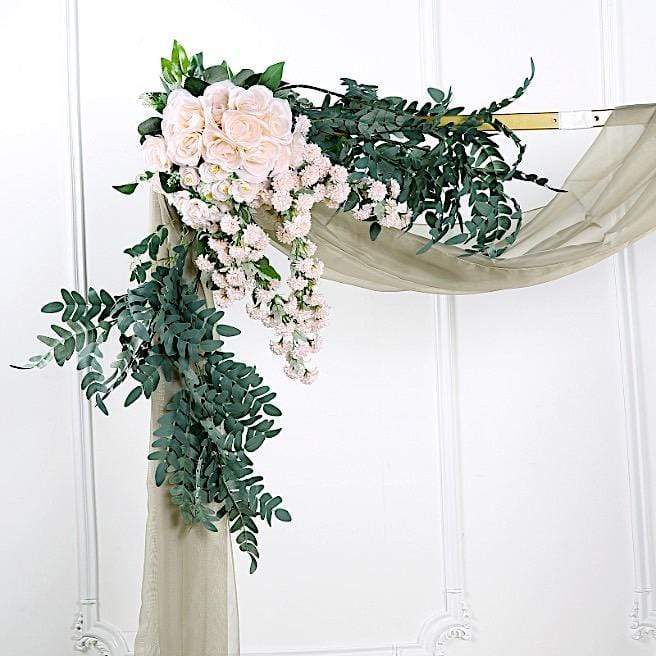 18 ft Sheer Organza Backdrop Curtain Window Drape Panel - Natural CUR_PAN24_010