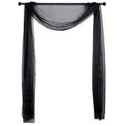 18 ft Sheer Organza Backdrop Curtain Window Drape Panel CUR_PAN24_BLK
