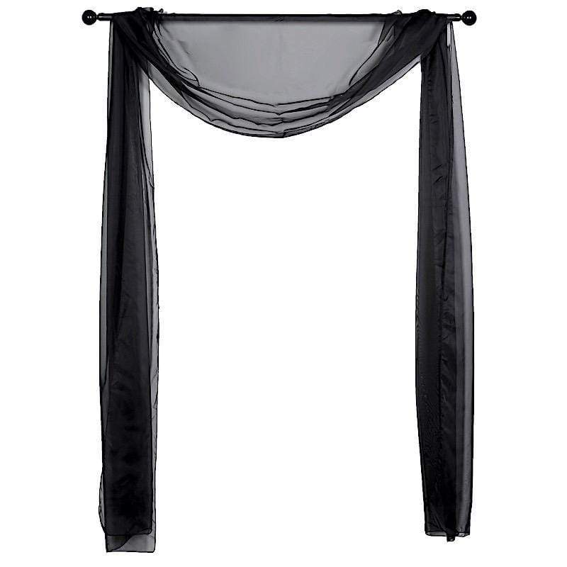18 ft Sheer Organza Backdrop Curtain Window Drape Panel CUR_PAN24_BLK