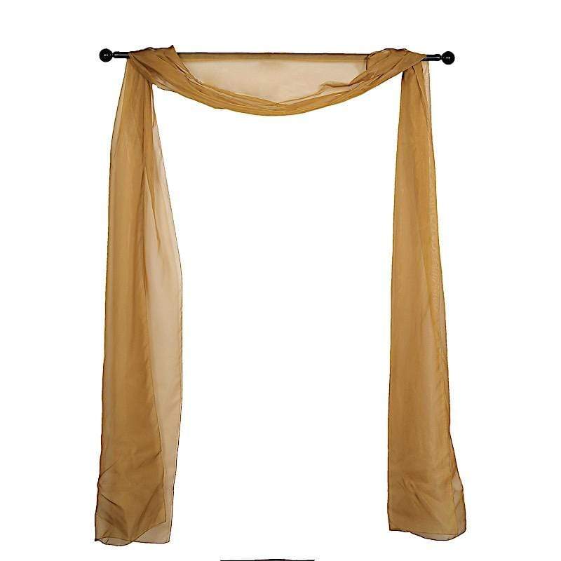 18 ft Sheer Organza Backdrop Curtain Window Drape Panel CUR_PAN24_GOLD