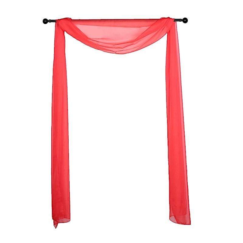 18 ft Sheer Organza Backdrop Curtain Window Drape Panel CUR_PAN24_RED