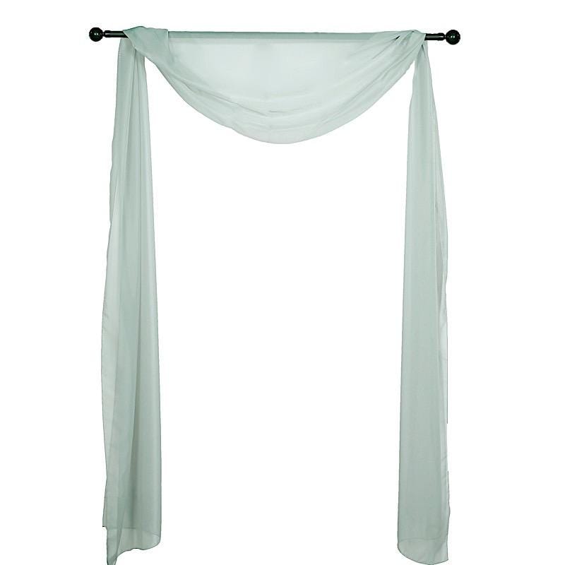 18 ft Sheer Organza Backdrop Curtain Window Drape Panel CUR_PAN24_SILV