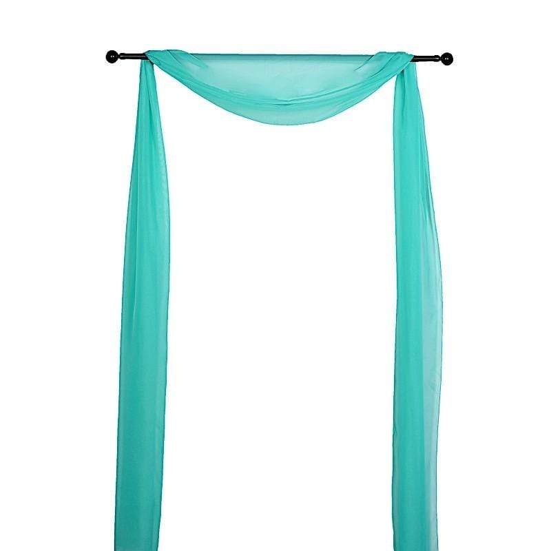 18 ft Sheer Organza Backdrop Curtain Window Drape Panel CUR_PAN24_TURQ