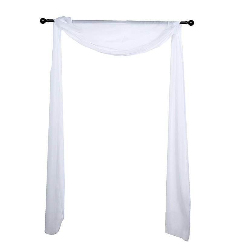 18 ft Sheer Organza Backdrop Curtain Window Drape Panel CUR_PAN24_WHT