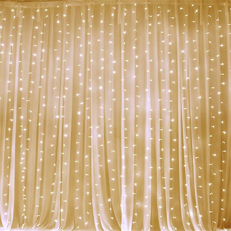 18 ft x 9 ft LED Lights on Organza Backdrop