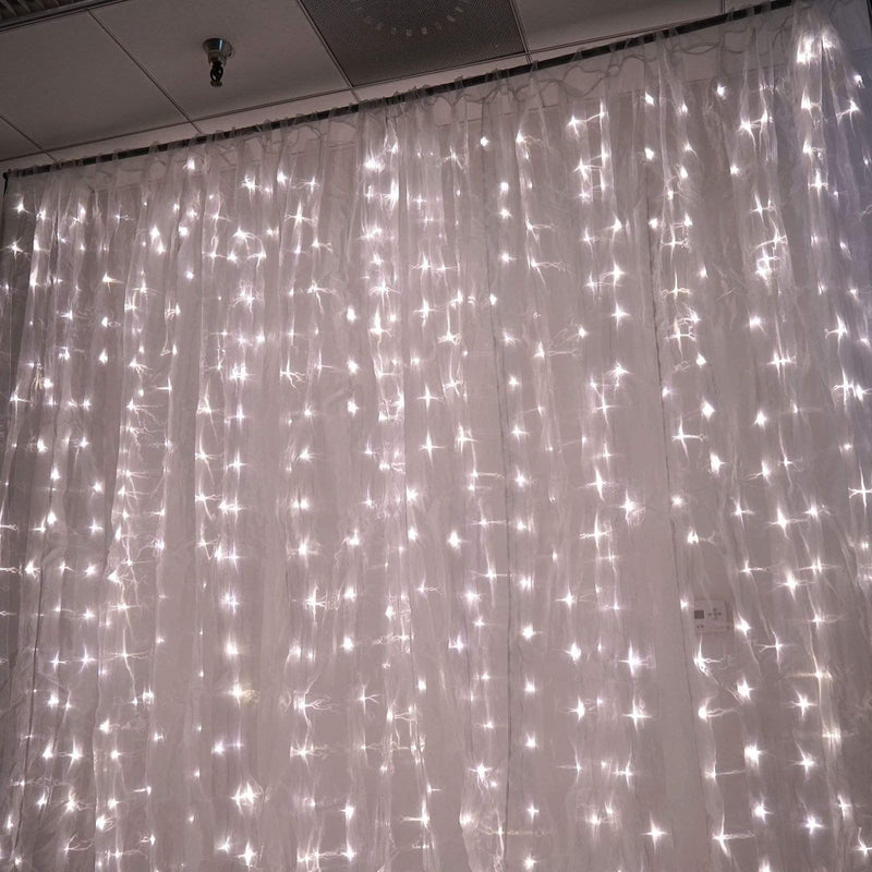 18 ft x 9 ft LED Lights on Organza Backdrop