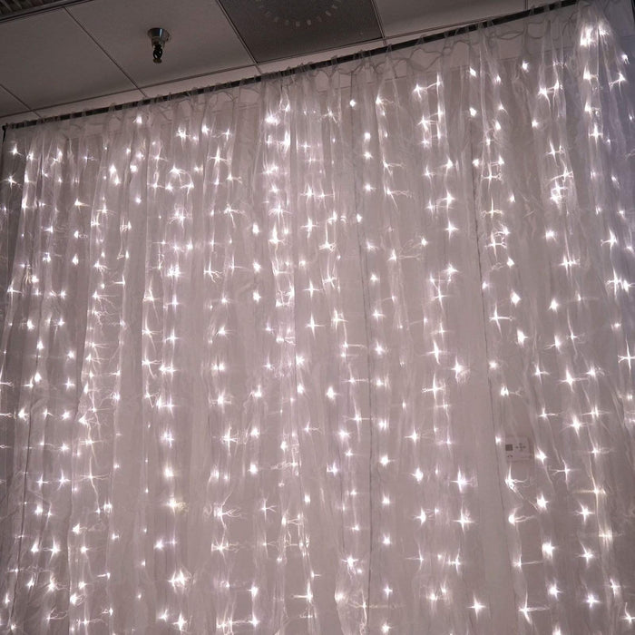 18 ft x 9 ft LED Lights on Organza Backdrop