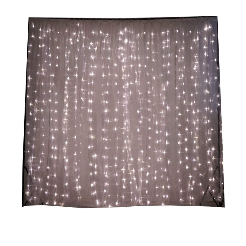 18 ft x 9 ft LED Lights on Organza Backdrop