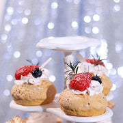 18" tall 5 Tier Plastic Dessert Stand Scalloped Cupcake Holder - White CAKE_PLST_R001_5_WHT