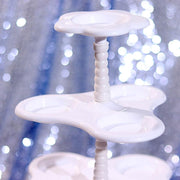 18" tall 5 Tier Plastic Dessert Stand Scalloped Cupcake Holder - White CAKE_PLST_R001_5_WHT
