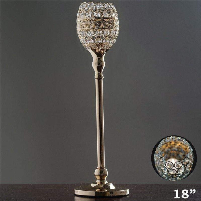 18" tall Beaded Candle Holder Wedding Centerpiece CHDLR_029_GOLD