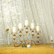 18" tall Candelabra Hurricane Candle Holder Centerpiece for 5 Candles - Gold CHDLR_CAND_027_GOLD