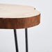 18" tall Natural Wood Slice Round End Table with Metal Legs - Black and Brown FURN_WOD_TAB001