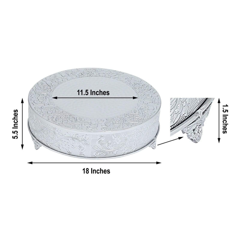 18" wide Round Floral Embossed Wedding Cake Stand