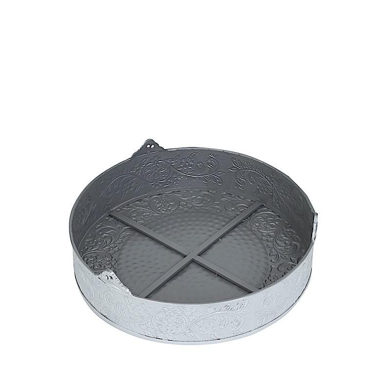 18" wide Round Floral Embossed Wedding Cake Stand