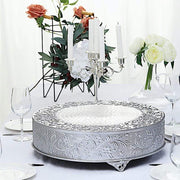 18" wide Round Floral Embossed Wedding Cake Stand