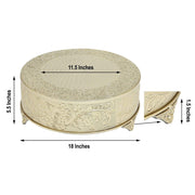 18" wide Round Floral Embossed Wedding Cake Stand