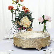 18" wide Round Floral Embossed Wedding Cake Stand