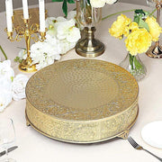 18" wide Round Floral Embossed Wedding Cake Stand