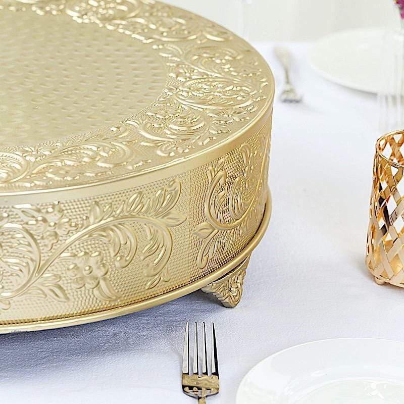 18" wide Round Floral Embossed Wedding Cake Stand