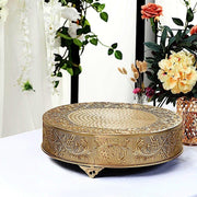 18" wide Round Floral Embossed Wedding Cake Stand