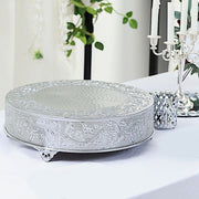 18" wide Round Floral Embossed Wedding Cake Stand