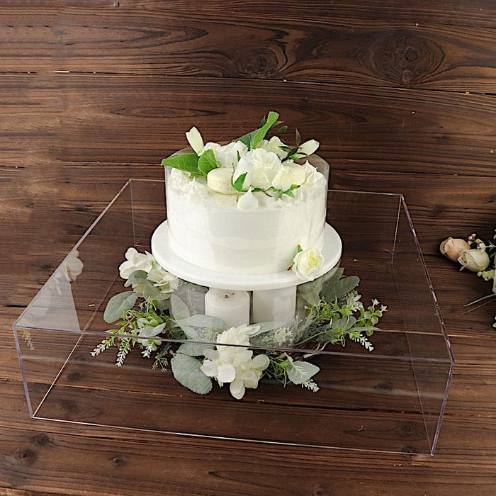 18" x 18" Acrylic Display Box Cake Stand Pedestal Riser