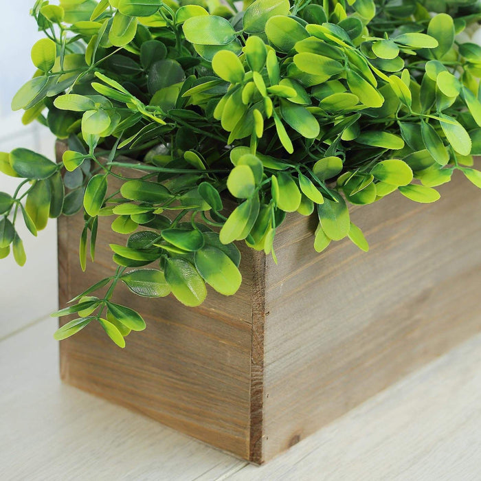 18" x 6" Natural Wood Rectangular Plant Holder Boxes Centerpieces