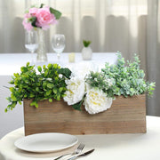 18" x 6" Natural Wood Rectangular Plant Holder Boxes Centerpieces
