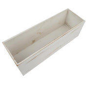 18" x 6" Natural Wood Rectangular Plant Holder Boxes Centerpieces - White WOD_PLNT01_18x6_WHT