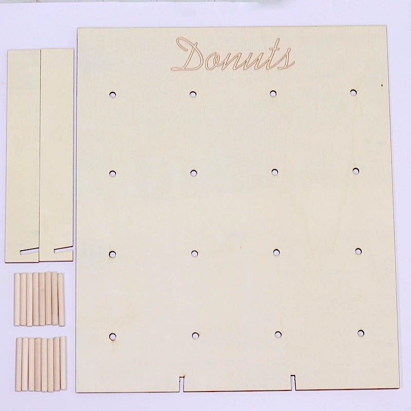 19" Donut Wall Display Stands Wooden Board Dessert Holder - Natural CAKE_STND_DNT01_NAT