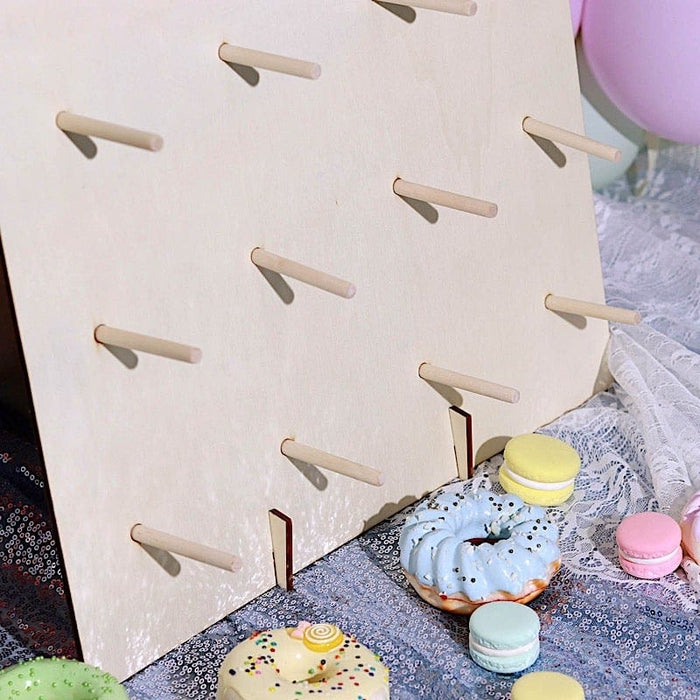 19" Donut Wall Display Stands Wooden Board Dessert Holder - Natural CAKE_STND_DNT01_NAT