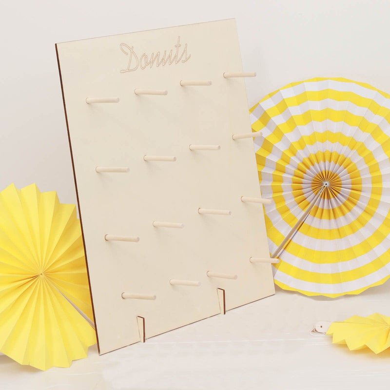 19" Donut Wall Display Stands Wooden Board Dessert Holder - Natural CAKE_STND_DNT01_NAT