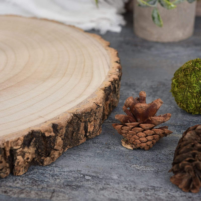 19" tall 3 Tier Round Natural Wooden Cupcake Dessert Stand - Brown with Black CAKE_WOD004_NAT